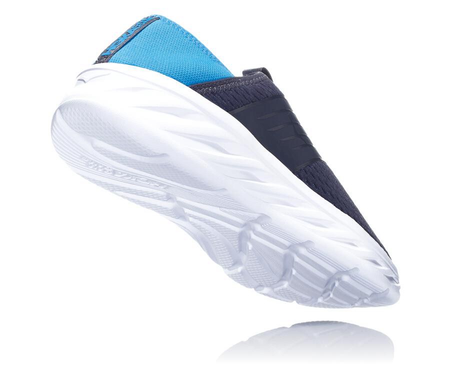 Hoka One One Ora Recovery Sandaler Herr - Marinblå/Vita - DAWBP-1428